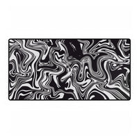 Abstract art black and white desk mat