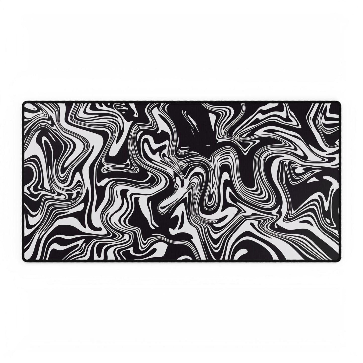 Abstract art black and white desk mat