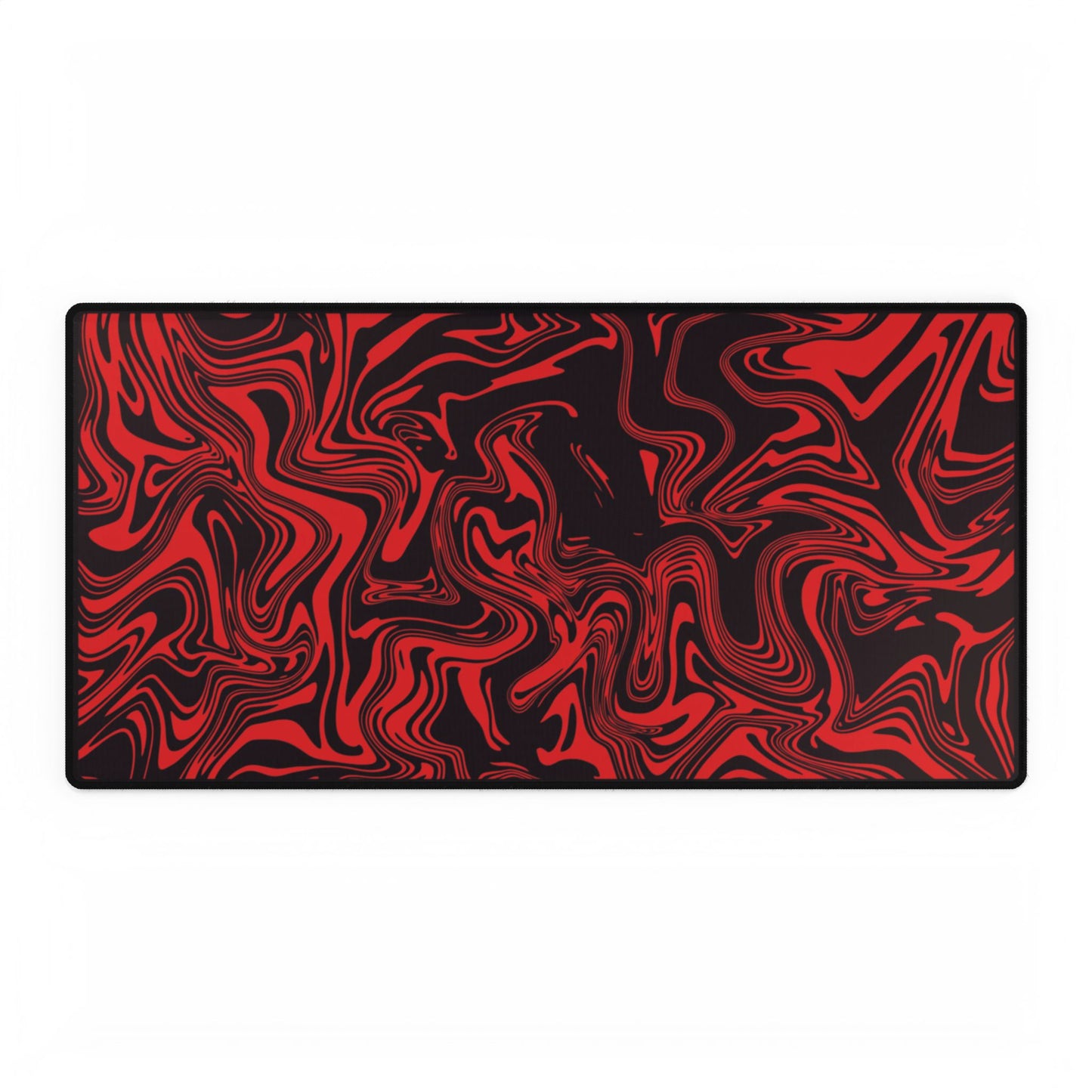 Red Marble Swirl Desk Mat — Large Gaming & Office Mouse Pad