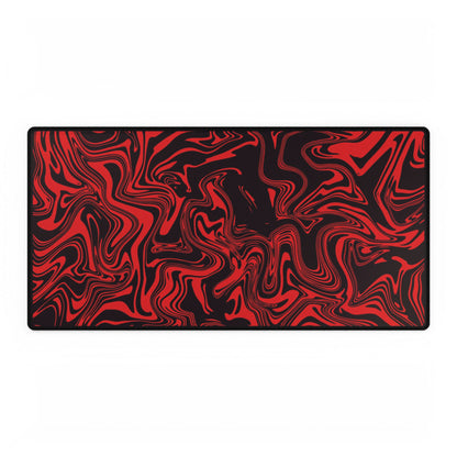 Red Marble Swirl Desk Mat — Large Gaming & Office Mouse Pad