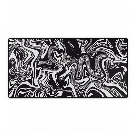 Abstract art black and white desk mat