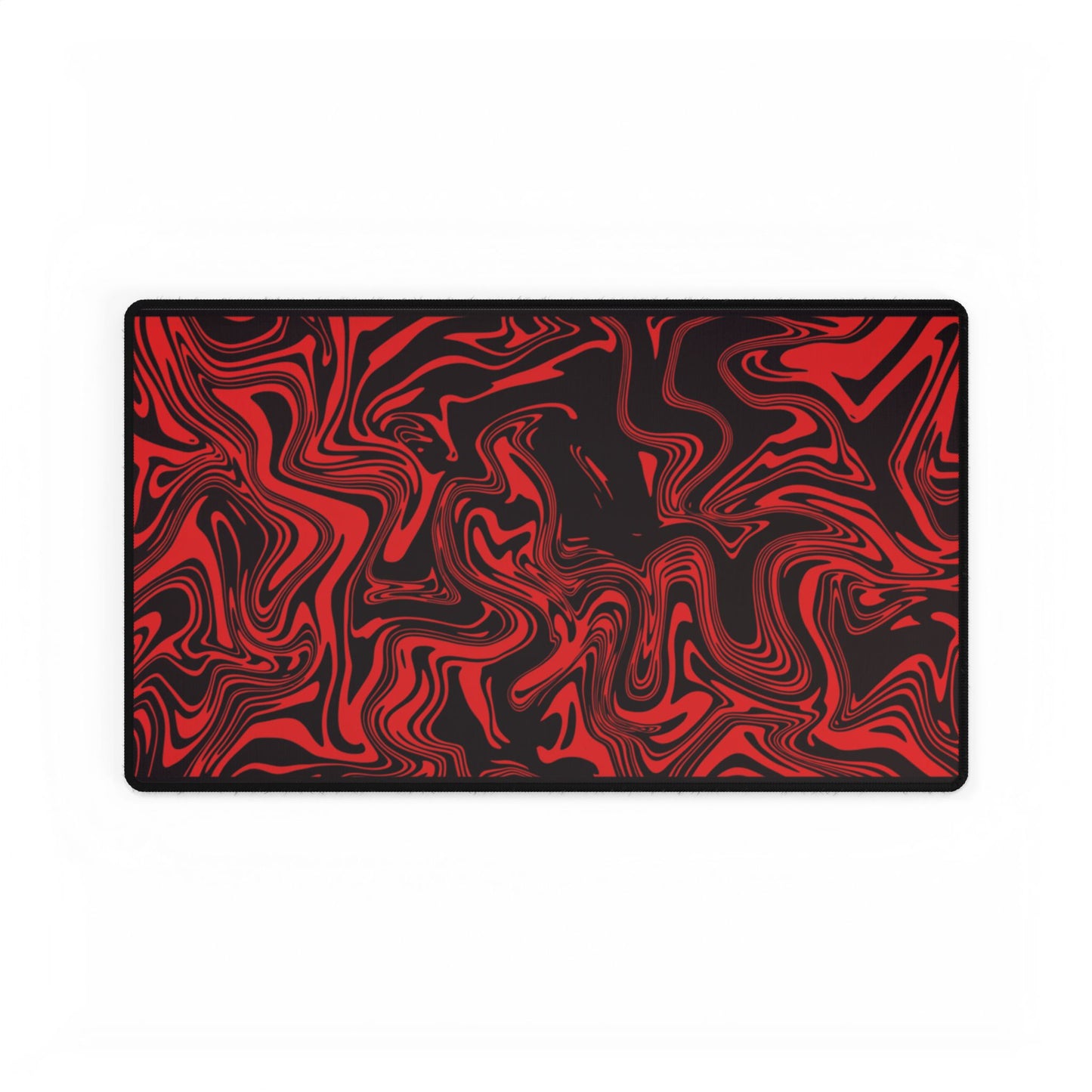 Red Marble Swirl Desk Mat — Large Gaming & Office Mouse Pad