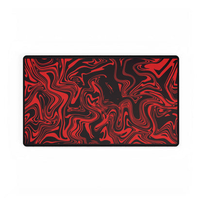Red Marble Swirl Desk Mat — Large Gaming & Office Mouse Pad