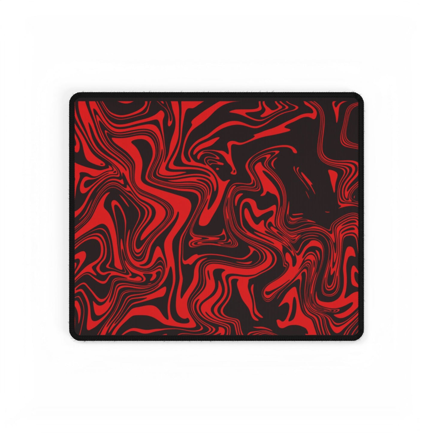 Red Marble Swirl Desk Mat — Large Gaming & Office Mouse Pad